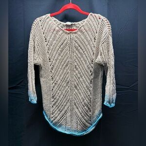 Coldwater Creek Beige and Blue Knit Sweater sz 1x (14aw)